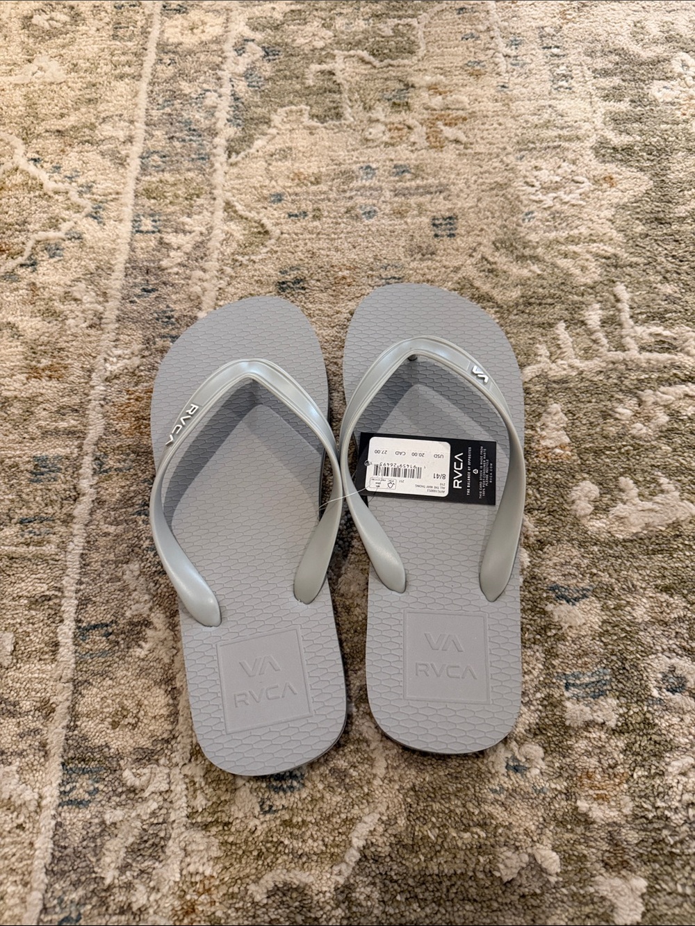 RVCA Gray Men's Flip-Flop Sandals - New with Tags